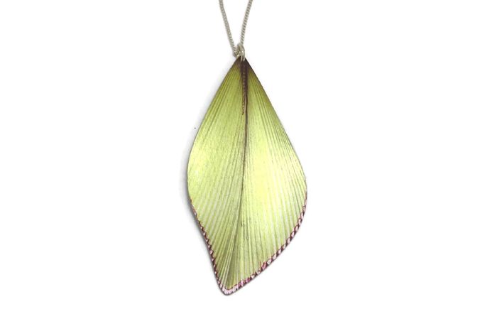 Diamond Palm leaf necklace by Photofinish Jewellery